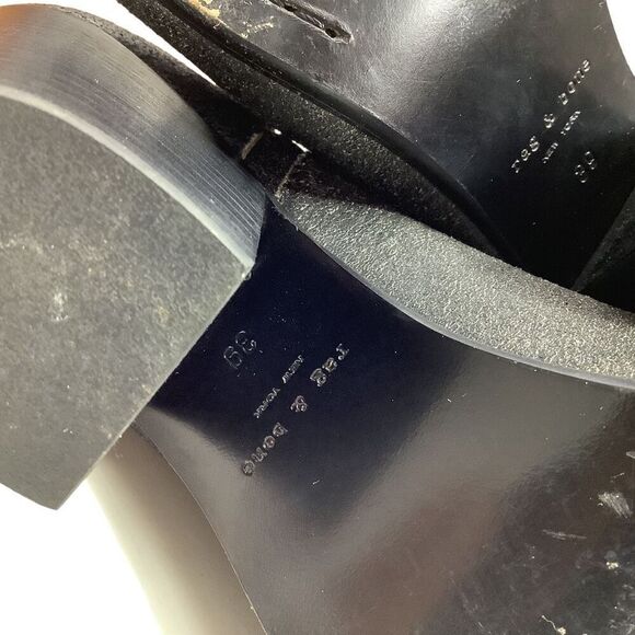 Rag & Bone Margot Black Distressed Leather Booties - Picture 6 of 6